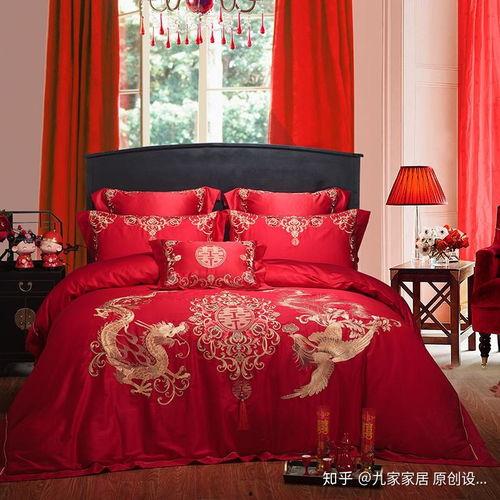 网红结婚床上用品图片